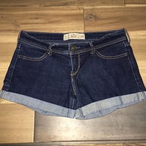 HOLLISTER DENIM MIDI SHORTS Size 26 Size 3 Dark Wash